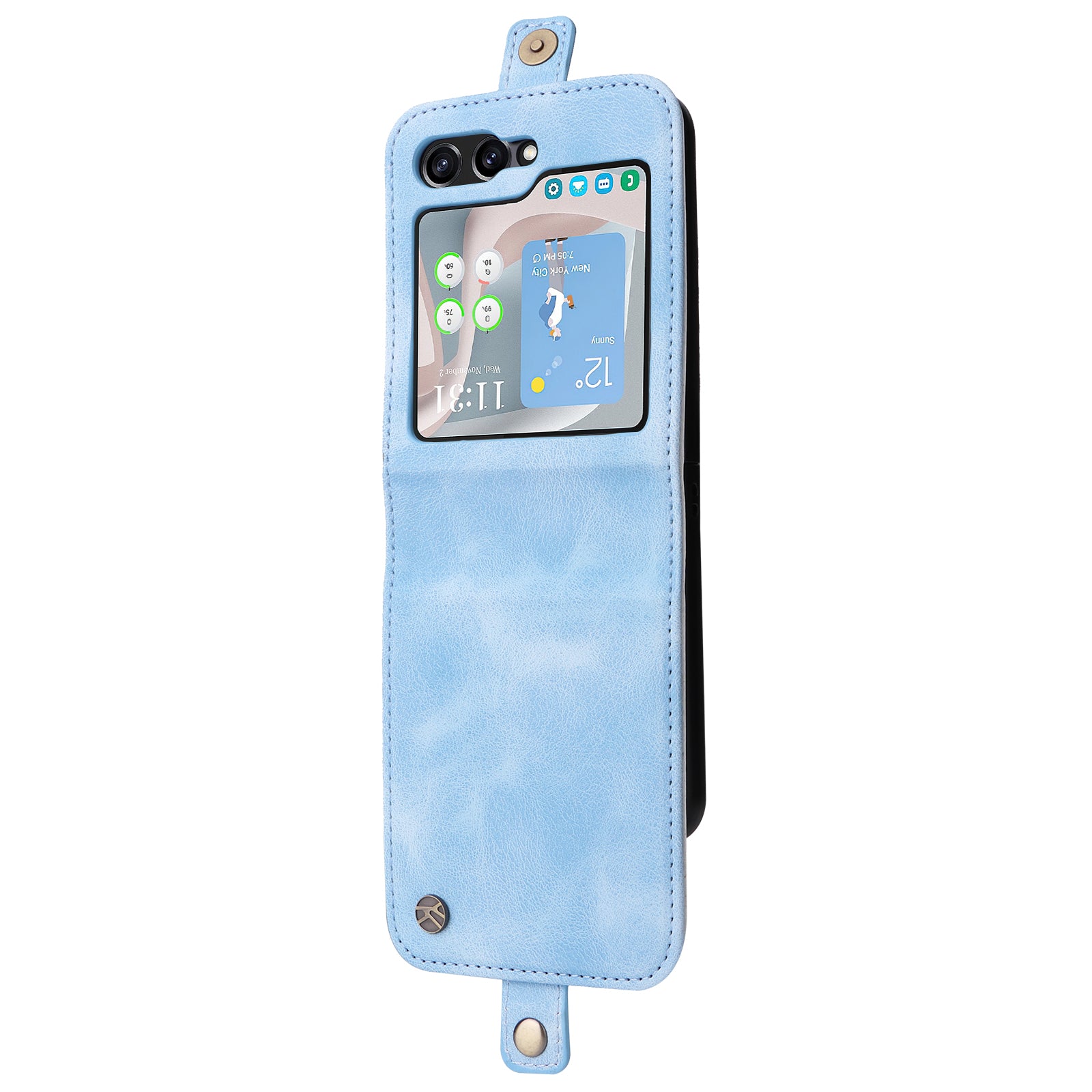 YIKATU YK-002 For Samsung Galaxy Z Flip6 5G Case Card Holders PU Leather Skin-touch Phone Cover - Baby Blue YIKATU YK-002 For Samsung Galaxy Z Flip6 5G Case Card Holders PU Leather Skin-touch Phone Cover - Baby Blue